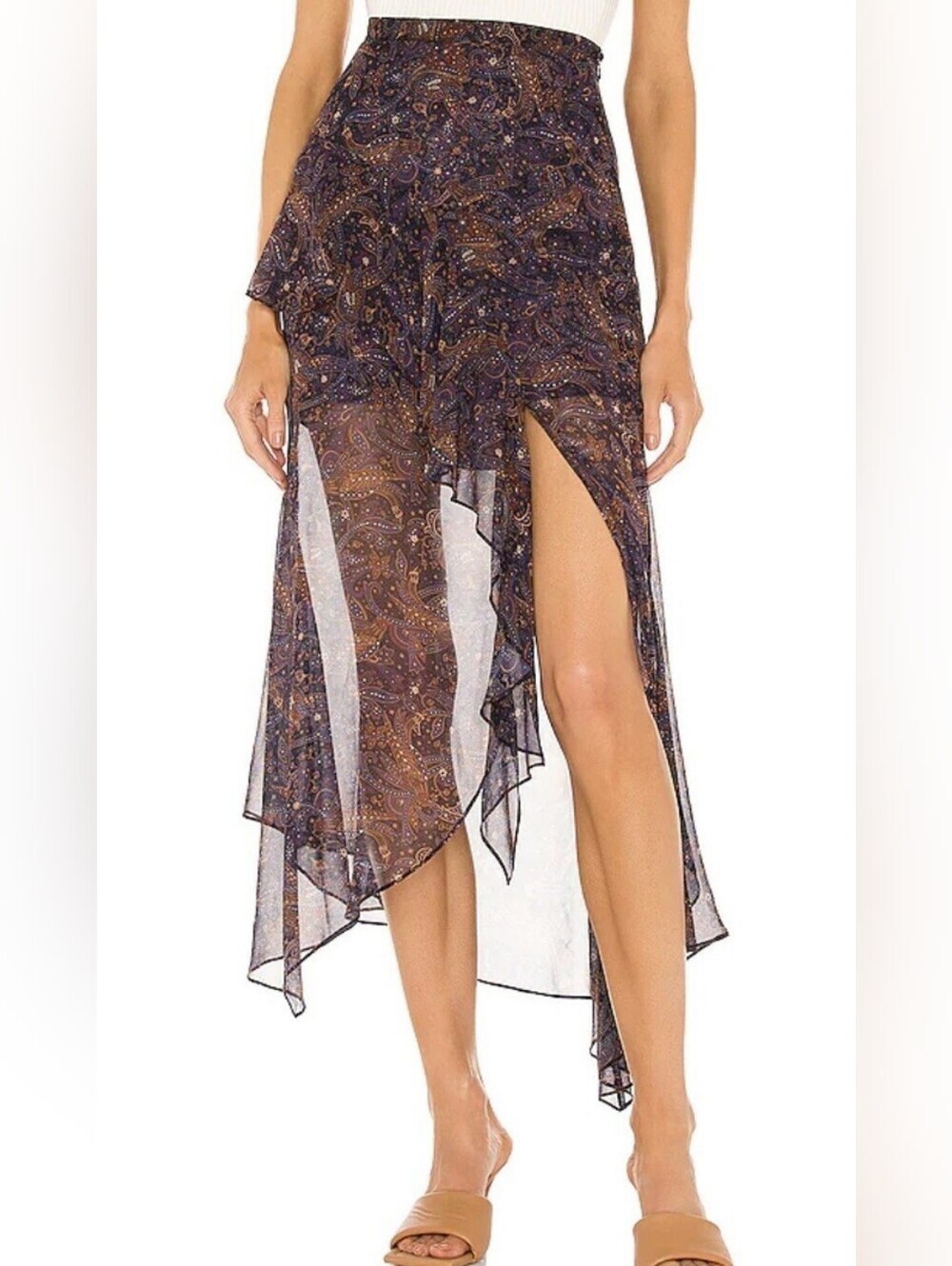 Veronica Beard 100% Silk Trixie Skirt Size 6 Sheer Asymmetrical Fairy Ethereal